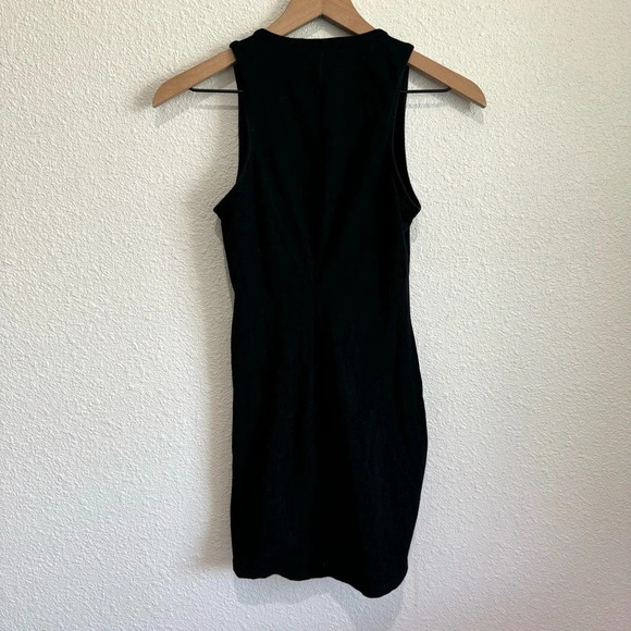 Urban Outfitters Women's S Black Mini Dress Open Front Deep V-neck Boho Y2K - Picture 9 of 9